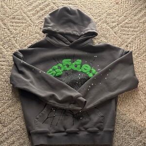 Green and grey Sp5der hoodie